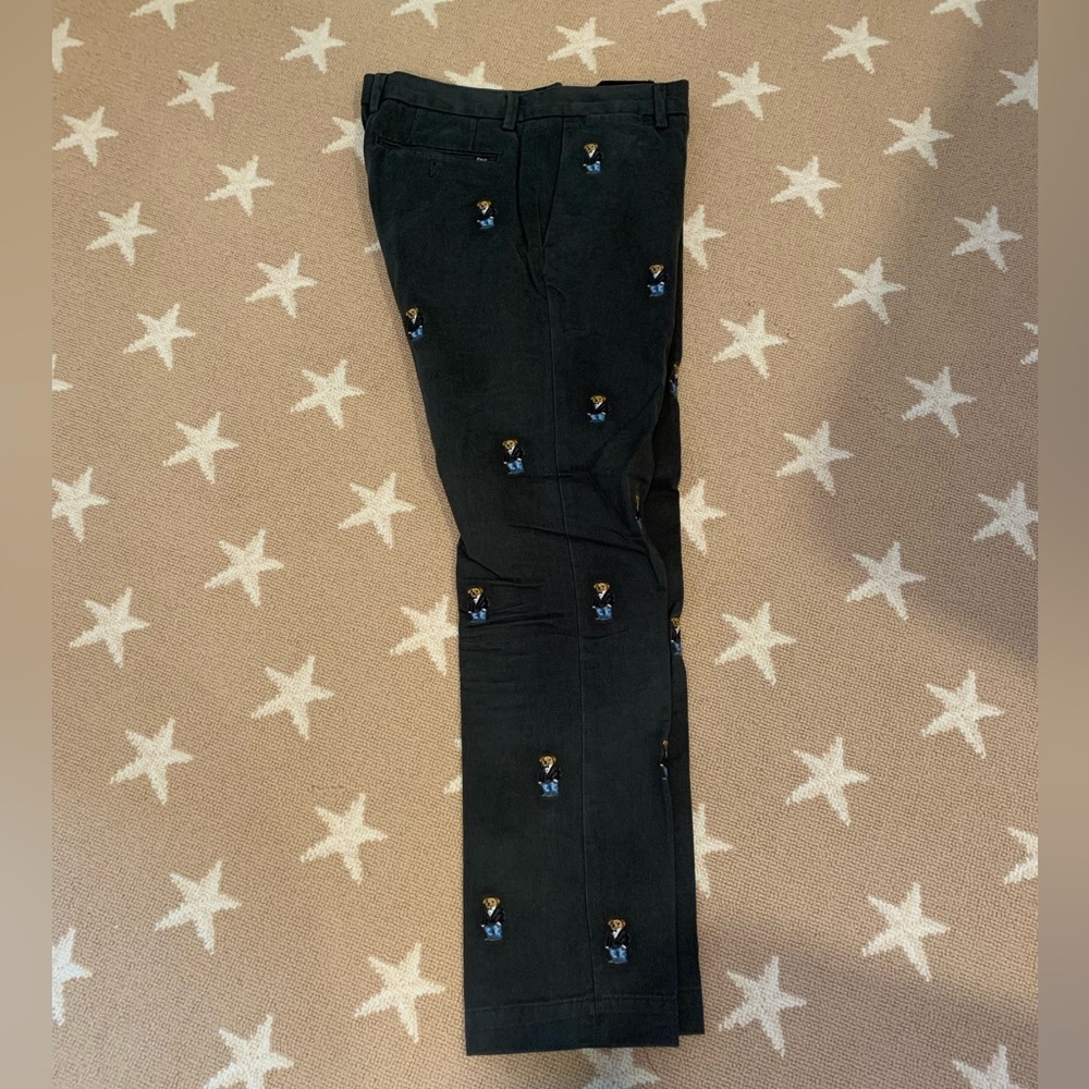 POLO RALPH LAUREN SLIM FIT “CRITTER” “POLO BEAR” TUXEDO BEAR CHINOS